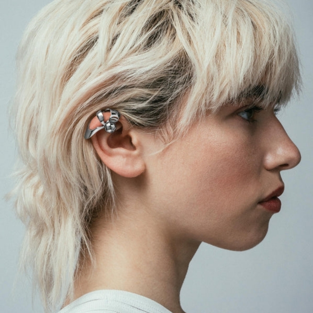 Vitaly silver ear cuff - Machina - inspired by bionic enhancements
